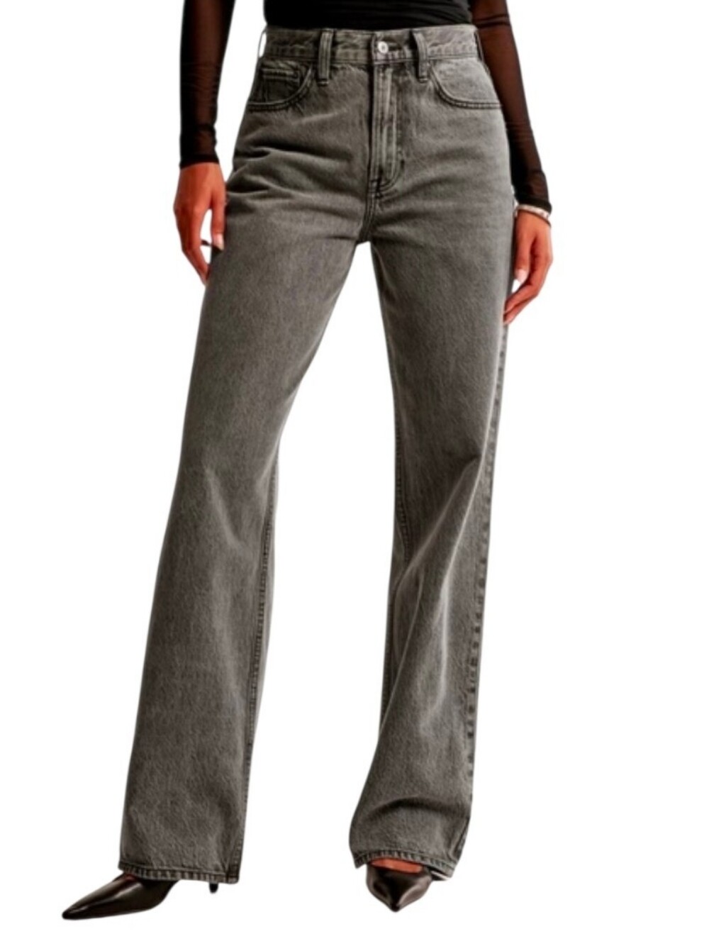 Abercrombie & Fitch Short Loose High Rise Jean Lightweight Rigid 32 14 Short